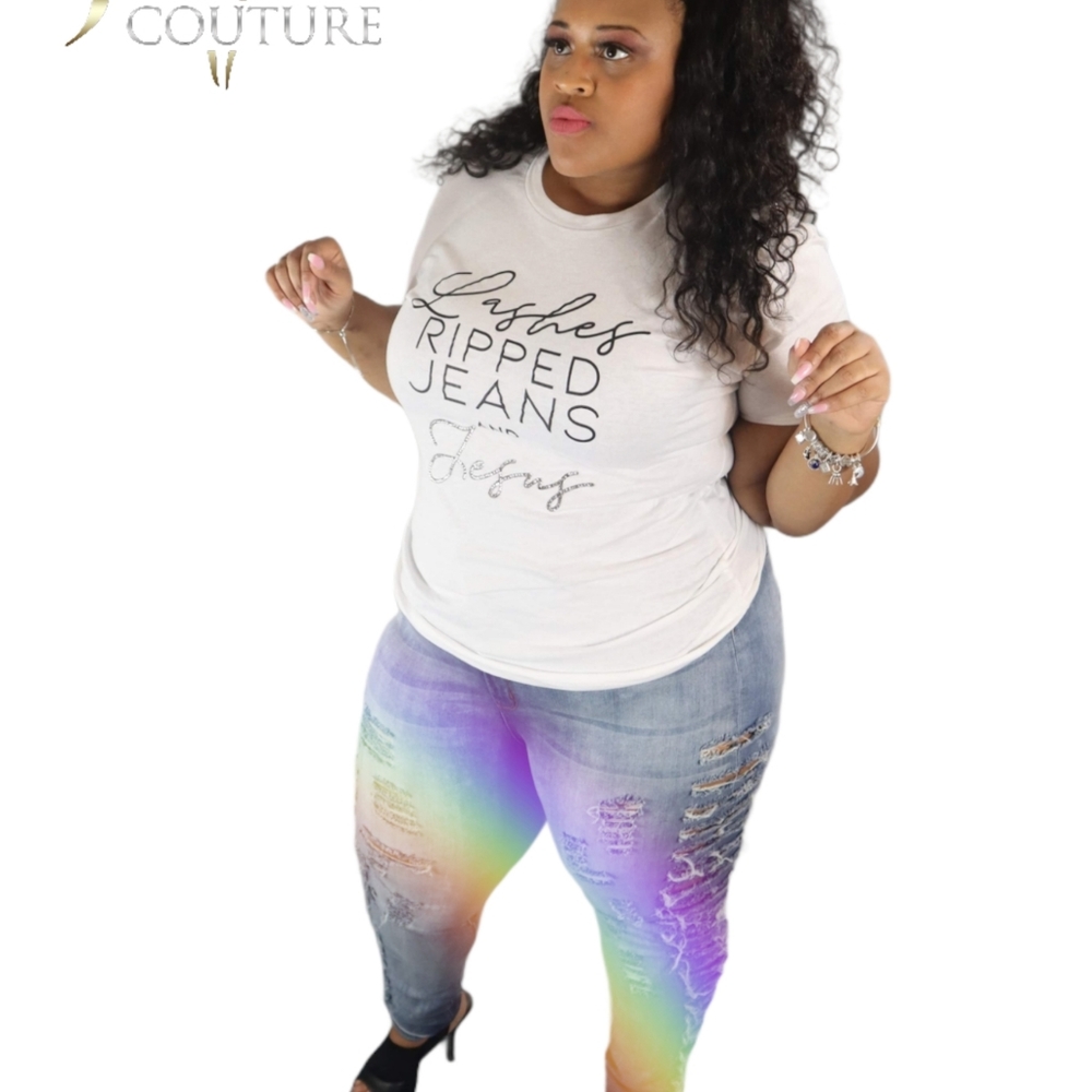 Lashes, Ripped Jeans, & Jesus Tee - Picture 3 of 4
